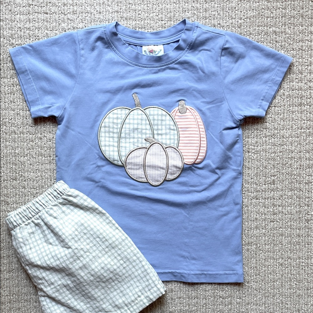 Pumpkin top and shorts set, Pumpkin Patch Outfit